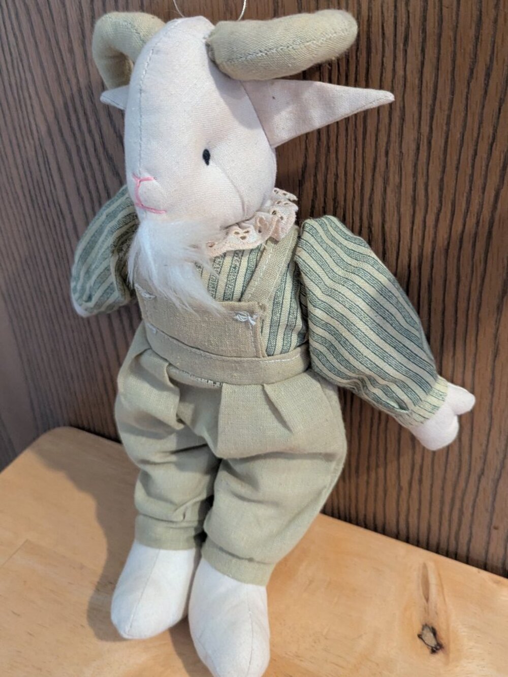 Vintage Goat Man Plush in Overalls Billy Goat Country Farmhouse-Wondertreats Inc